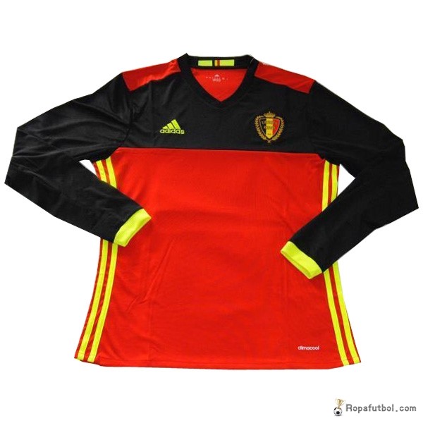 Camiseta Bélgica Replica Primera Ropa ML Rojo Negro